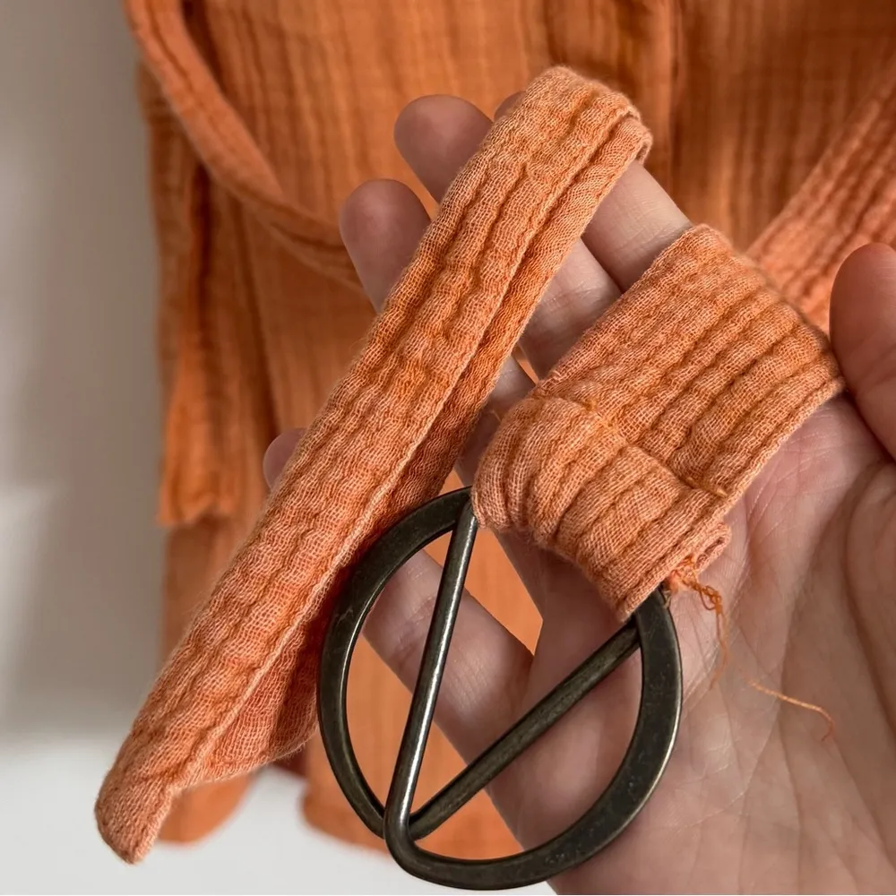 Anthropologie Gauzy Romper Size Medium Cedar Button Front Pocket Sleeveless Boho - Image 6