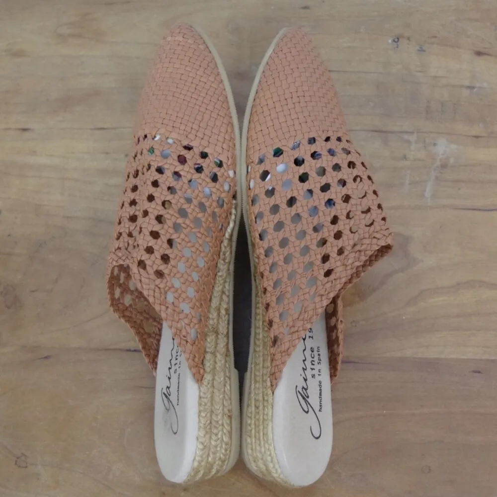 Gaimo Spanish Made Low Wedge Woven Mules Size EU 40 Brown - Image 6