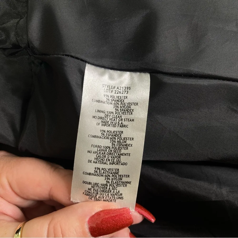 Betsy & Adam V Neck High Low Maxi Dress Formal Gown Emerald Green & Black 10 - Image 10