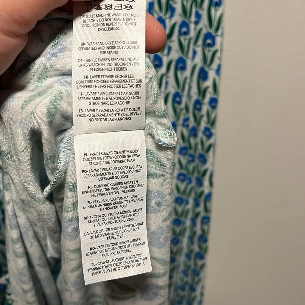 BODEN Thea Sleeveless Floral Midi Dress, Green Tambourine/Daisies, Size 2 Blue - Image 13