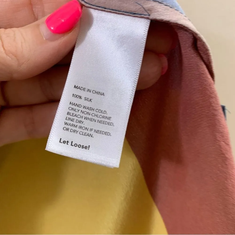 Kate Spade Silk Multi-Color Color Block Sleeveless Top - Image 4