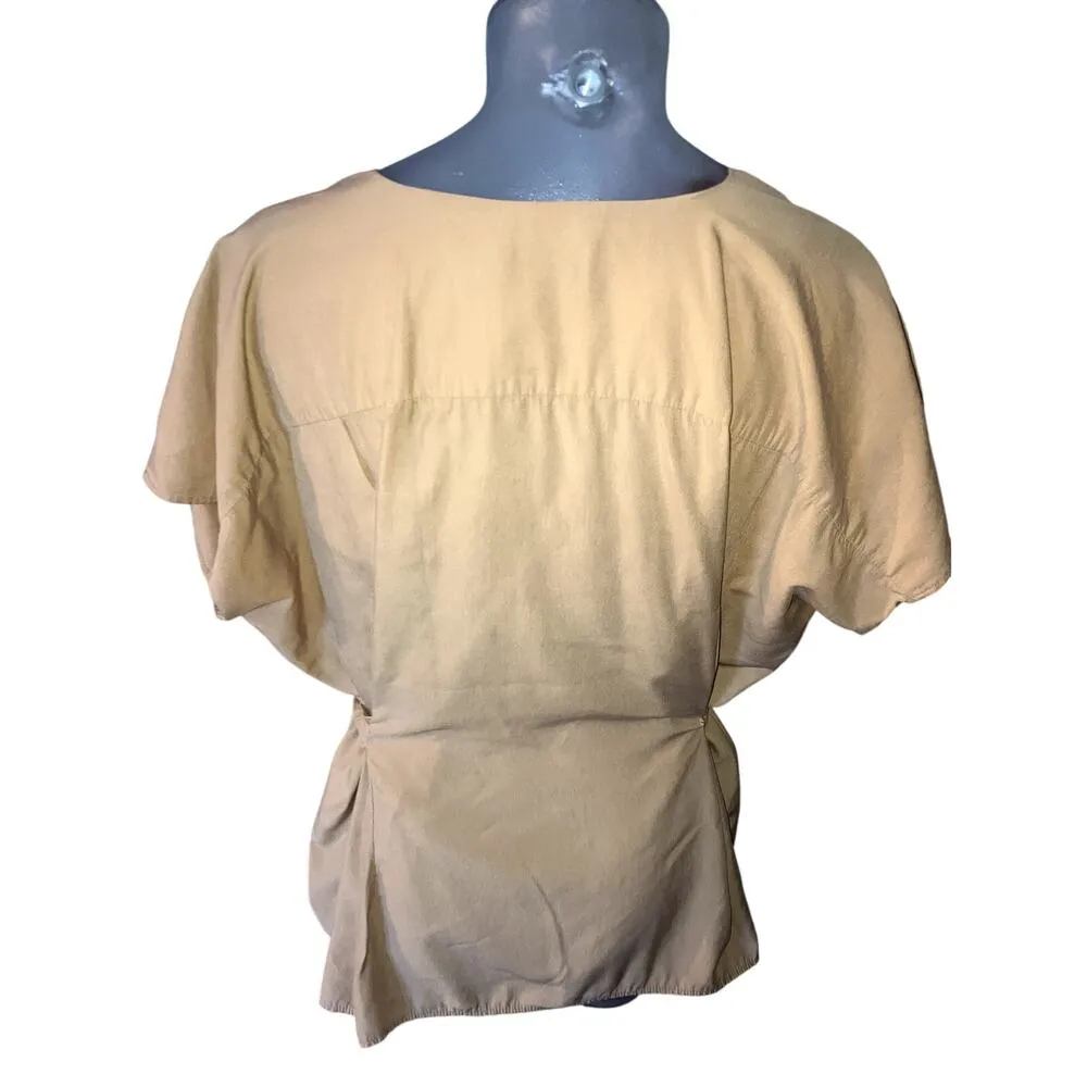 COS Belted Blouse Lightweight Poplin Desert Sand Size 34 S Tan Beige MINIMALIST - Image 3