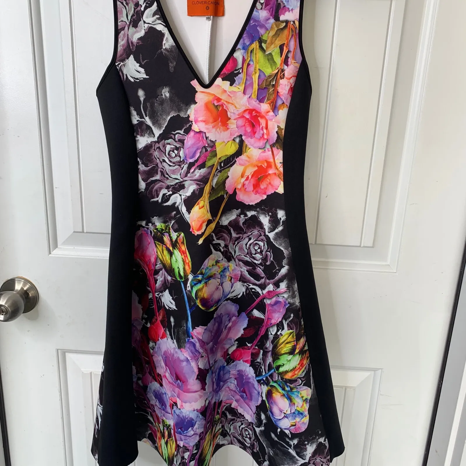 Clover Canyon floral sleeveless V‎ neck dress size XS spring vacation tea party - Image 4