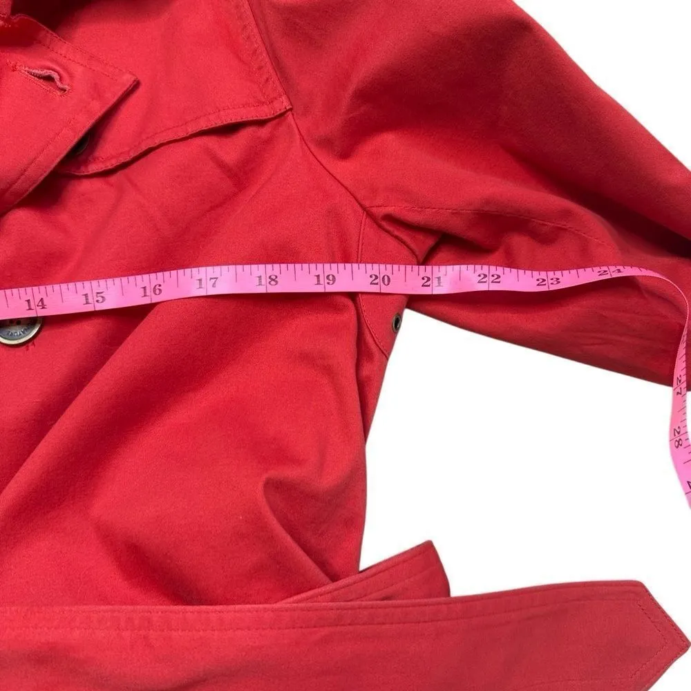 Jones New York Stretch Red Short Trench Coat Medium - Image 8