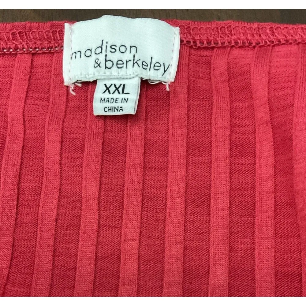 Madison & Berkeley Women's  Top Size XXL Ribbed Capped Sleeve Shirt. LTOP752 - Image 5