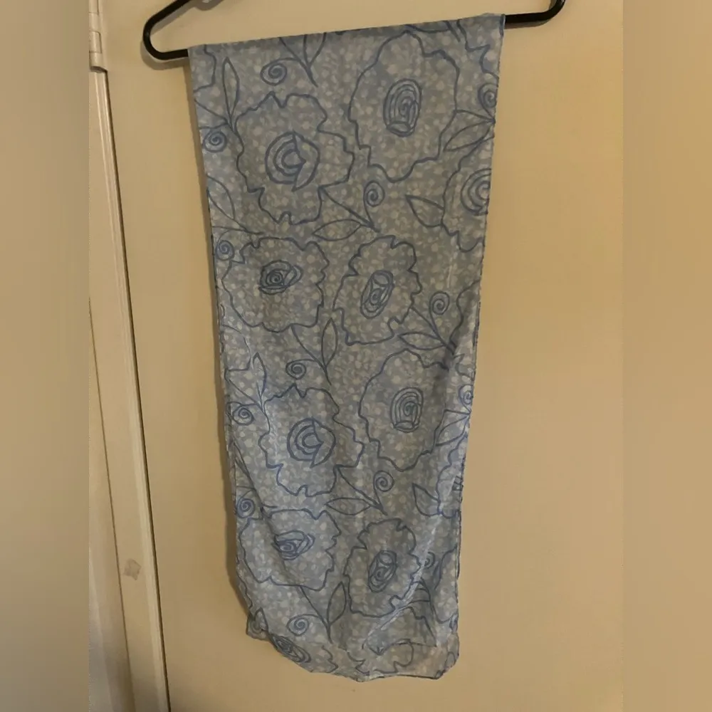 Vintage Blue Camellia Scarf 12”x55” - Image 4