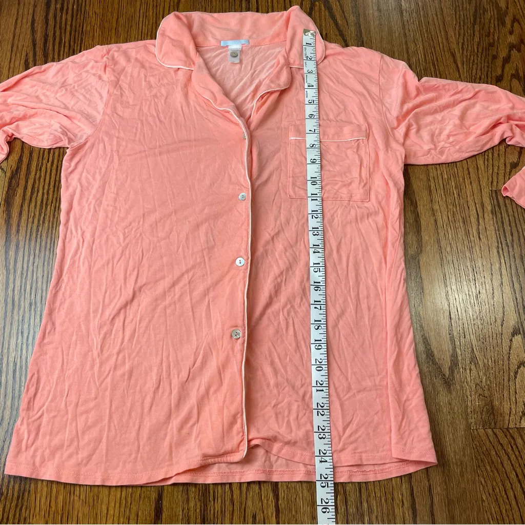 eberjey salmon Button-Up Pajama Top - Image 2