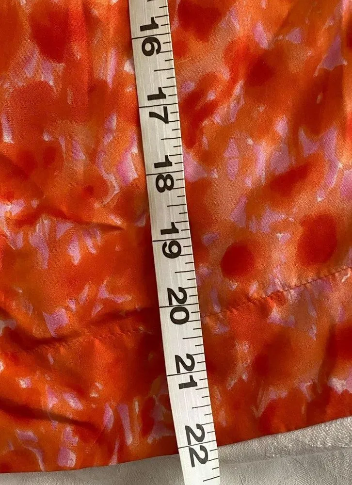 Banana Republic Orange Silk Short Sleeve Blouse Sz XS - Image 3