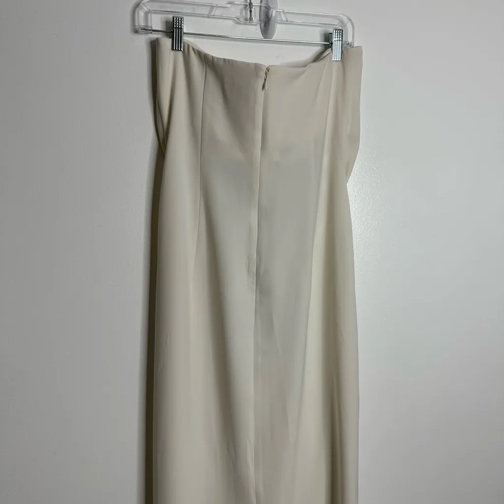 NWT Massimo Dutti Studio Women's White Long Dress Strapless Medium Quiet Luxury - Image 10