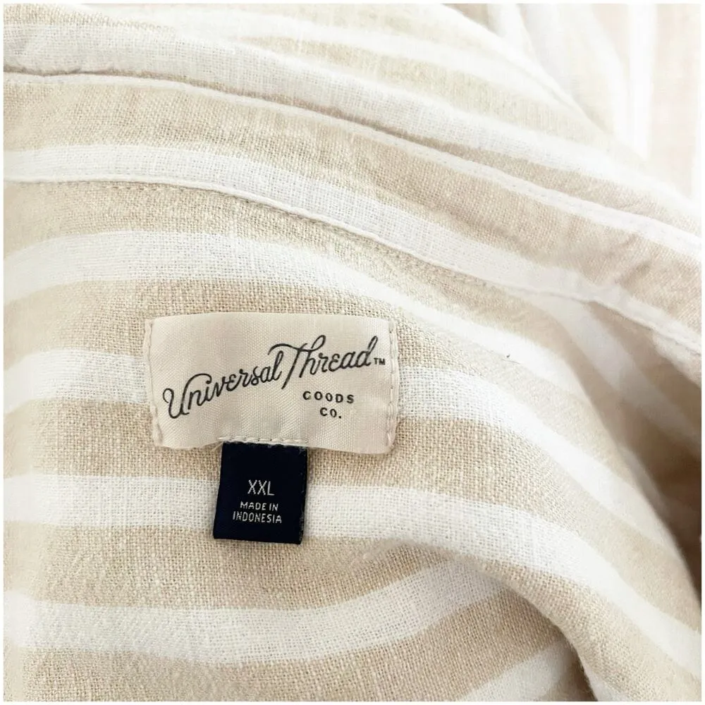 Universal Thread Women’s Long Sleeve Popover Tunic Dress Striped Size XXL Linen - Image 14