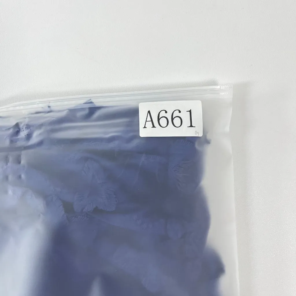 NWOT Farm Rio 3D Star Embroidery Top Blouses Shirt Blue Size L Short Sleeve - Image 13