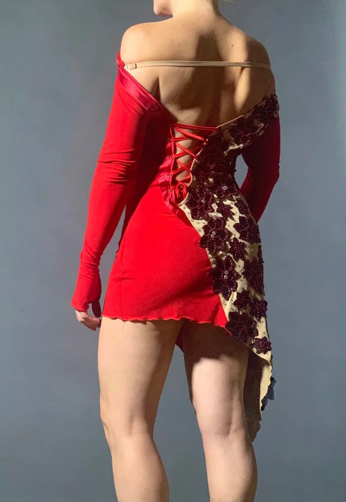 Red Latin Dance Dress - Image 5