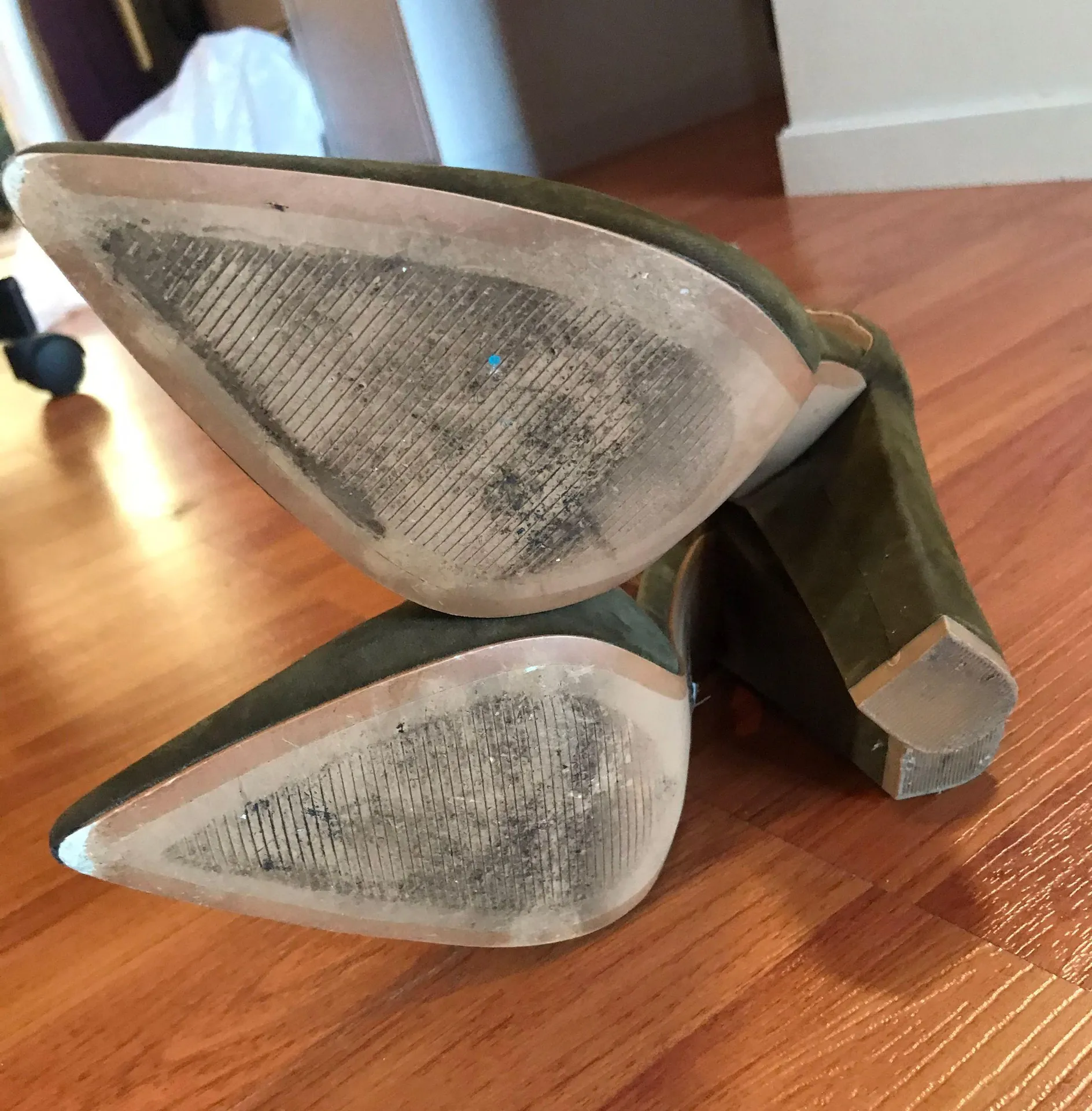 Shoe Republic La Army Green Suede Pumps - Image 6