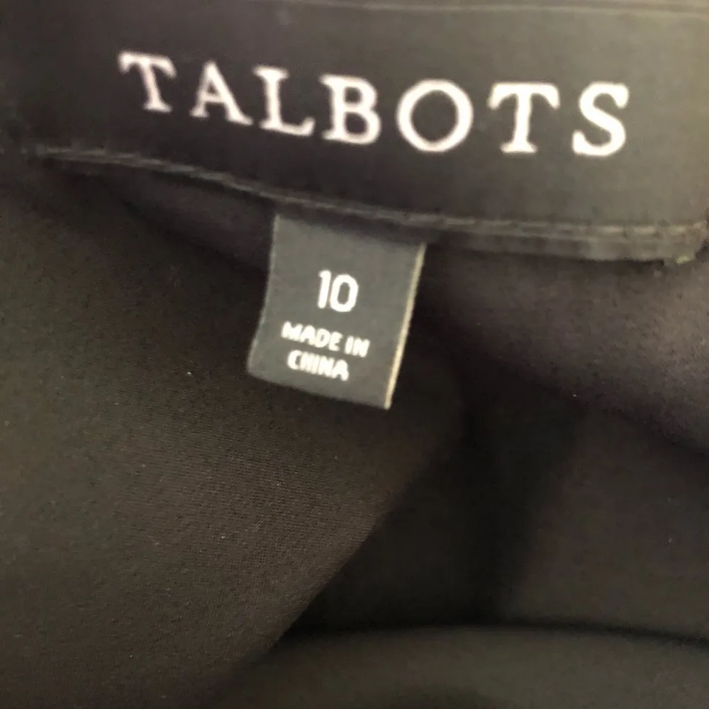 Talbots Black White Floral Printed A-Line Lined Skirt Stretch Size 10 Summer - Image 4