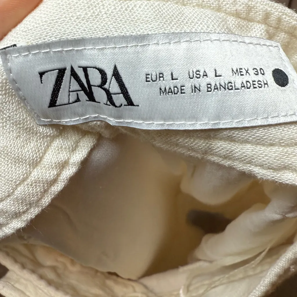 Zara Cream Embroidered Trousers - Image 3