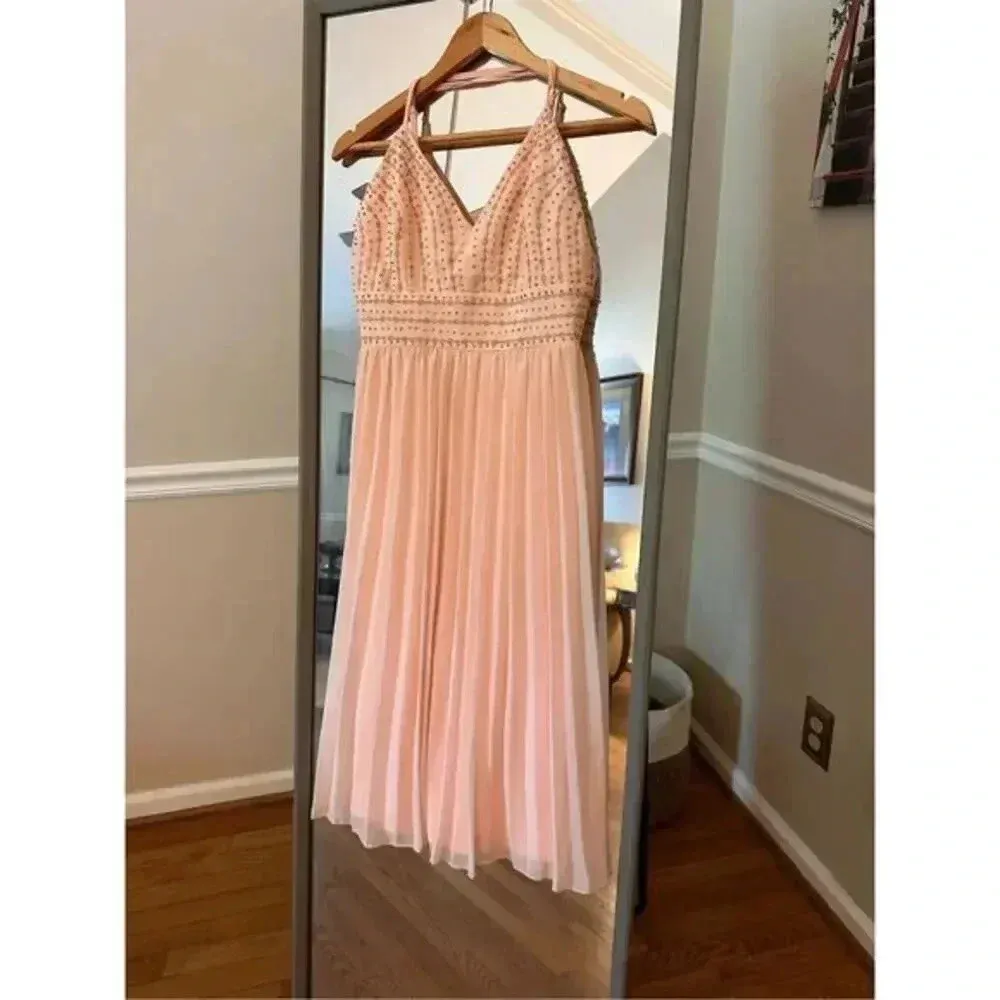Lulus Glamorous Gala Pink Dress Medium Wedding‎ Guest Gown - Image 2