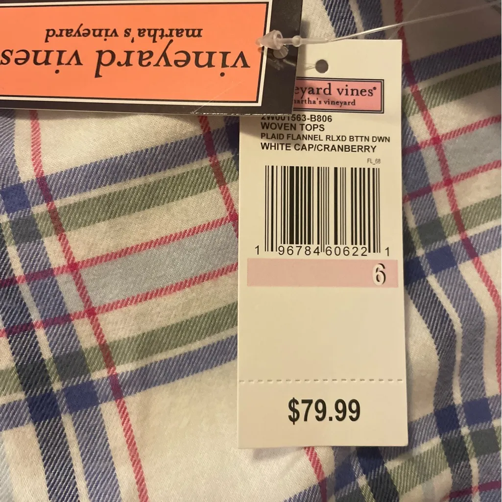 Vineyard Vines NWT  Blue and Red Plaid Button-Down Shirt - Image 4