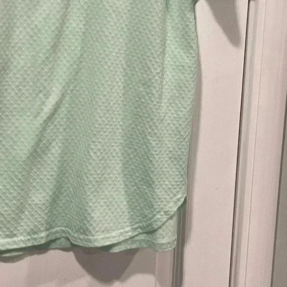 Amanda Stewart Green Floral Embroidered V Neck Short Sleeve Sleep Top Size L Size L - Image 6