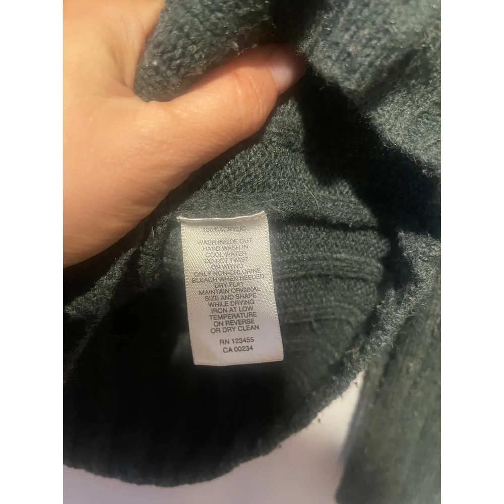 Lord & Taylor Forest Green Chunky Turtleneck Sweater Size M - Image 5