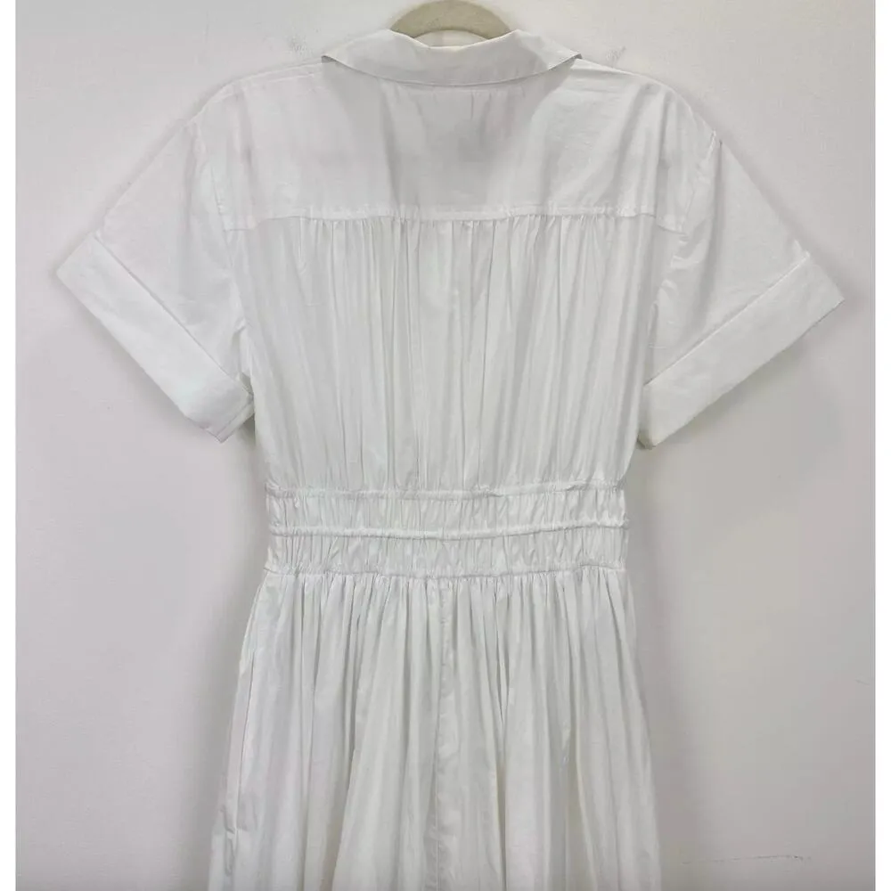 J.Crew Elena Shirtdress Midi Cotton Poplin White Classic Minimalist US 2 NWT - Image 12