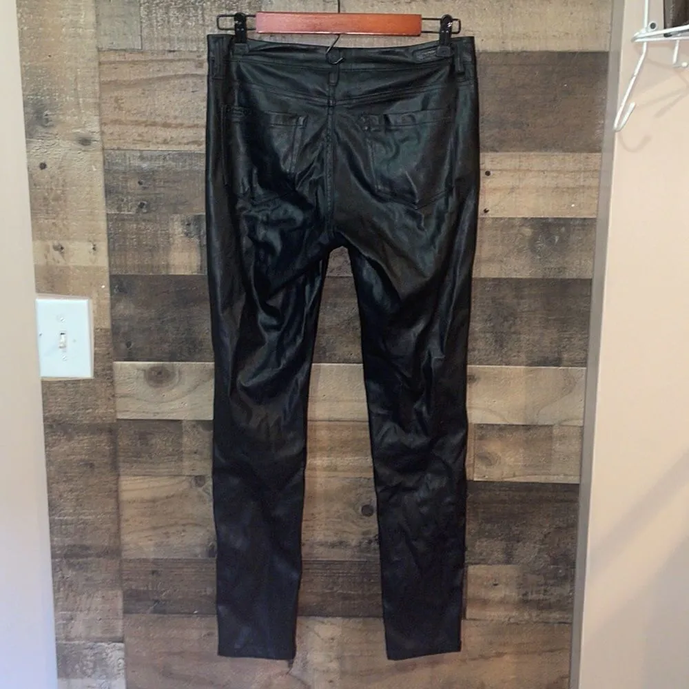 BlankNYC Wake Up Call Liberated Black Vegan Faux Leather Lace Front Skinny Pants - Image 14