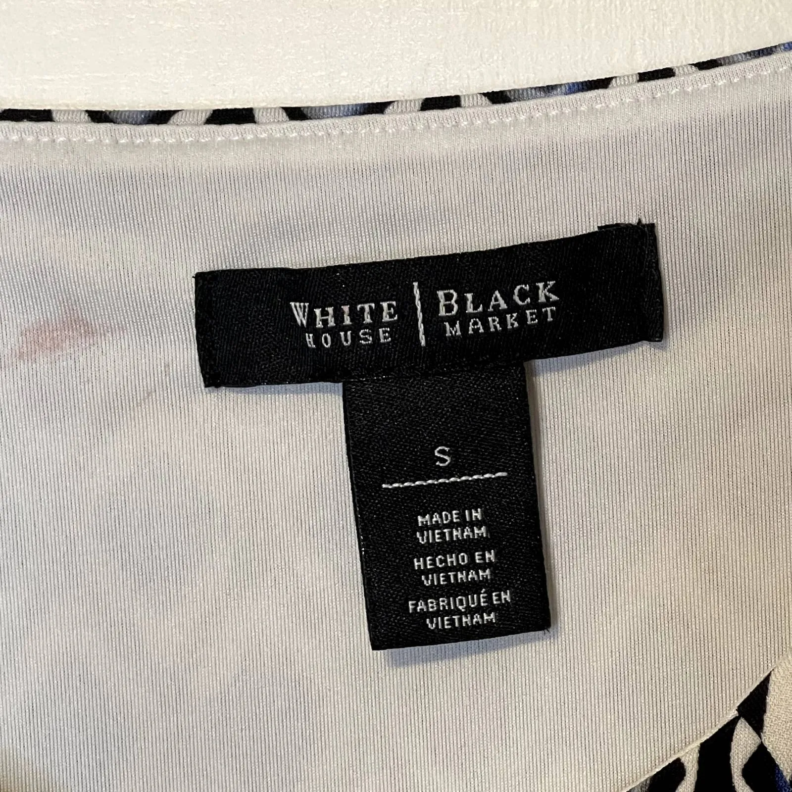 White‎ House Black Market Women's Top Geometric Ruched Sleeveless Keyhole Small - Image 6