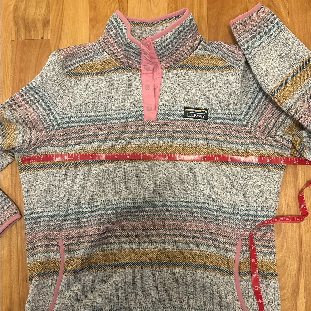 L.L. Bean Sweater Fleece Pullover Sz M Gray - Image 7