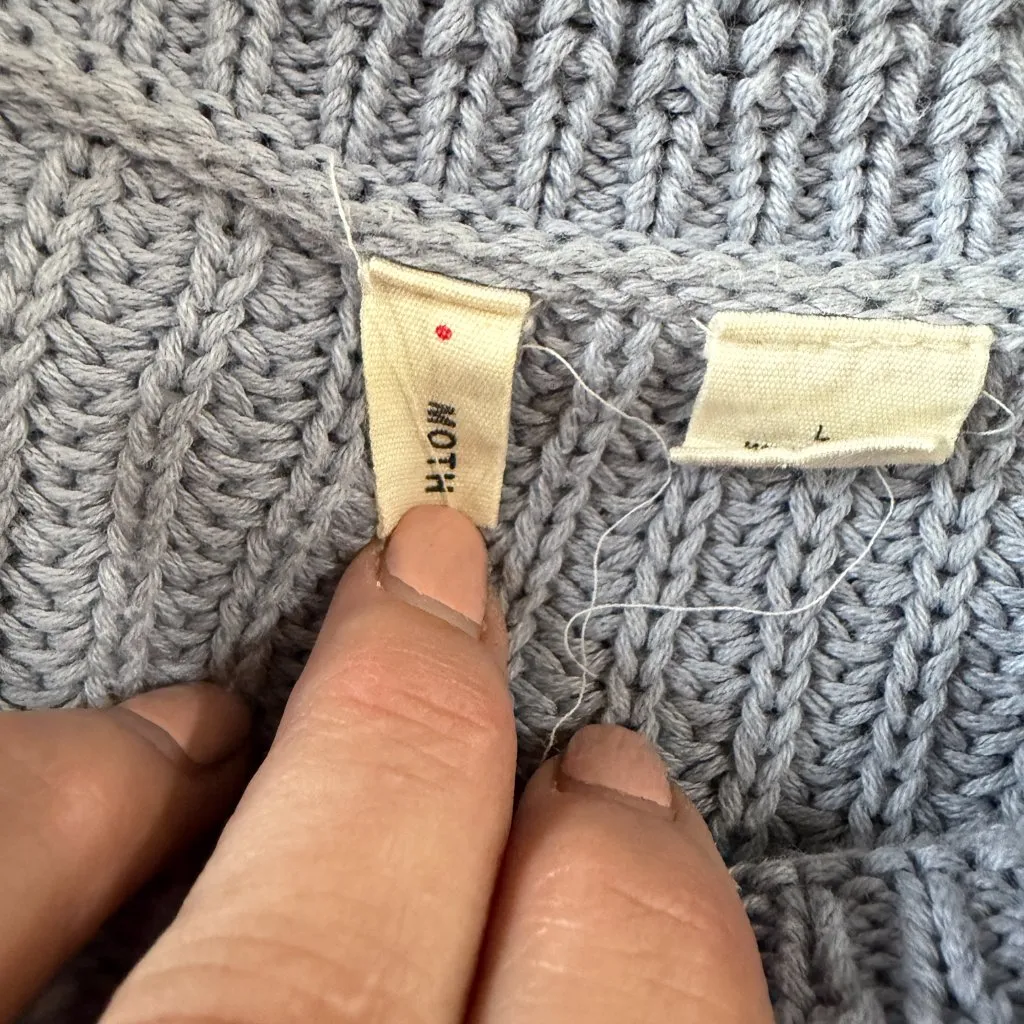 ANTHROPOLOGIE Moth Lt Blue Sweater Vest Sleeveless Top Side Tie Size Large - Image 7