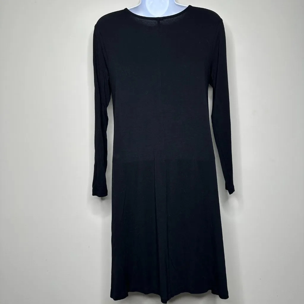 Old Navy Black Long Sleeve T-Shirt Dress Women's XS - Image 4