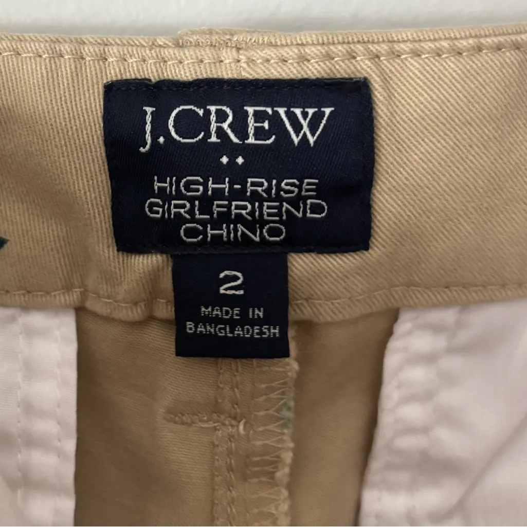 J. Crew High Rise Girlfriend Chino Pant Khaki Tan Green Christmas Trees Holiday - Image 10