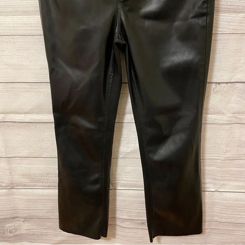 Zara Faux Leather Black Ankle Pants - Image 7