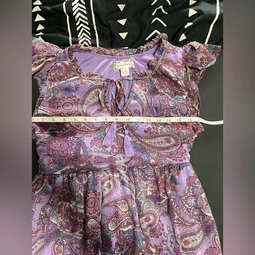 FREE PEOPLE Band Of The Free Boho Paisley Purple Maxi Dress Women’s Sz S EUC - Image 8