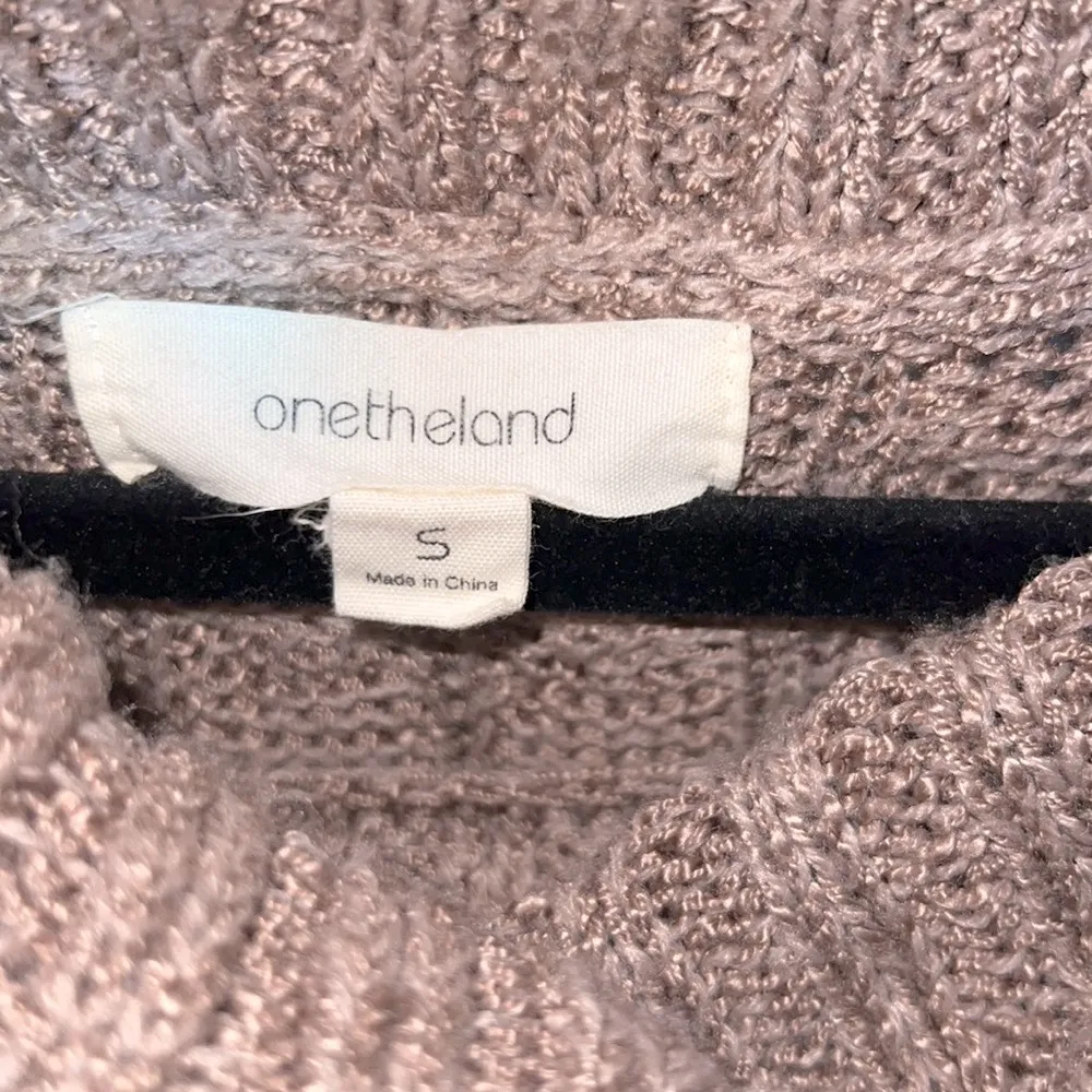 Dark Mauve High Neck Cold Shoulder Sweater Tan - Image 5