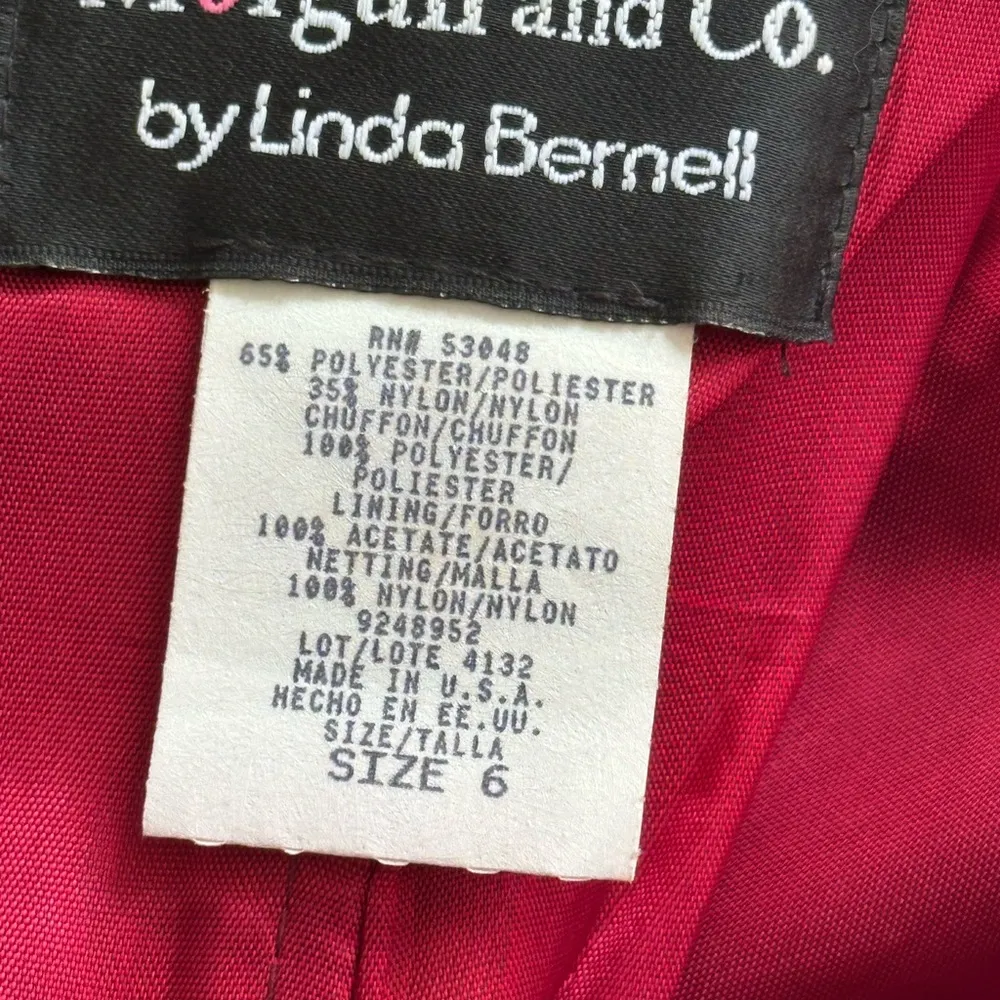 Morgan & Co. by Linda Bernell Red maxi Strapless Dress Size 6 prom - Image 7