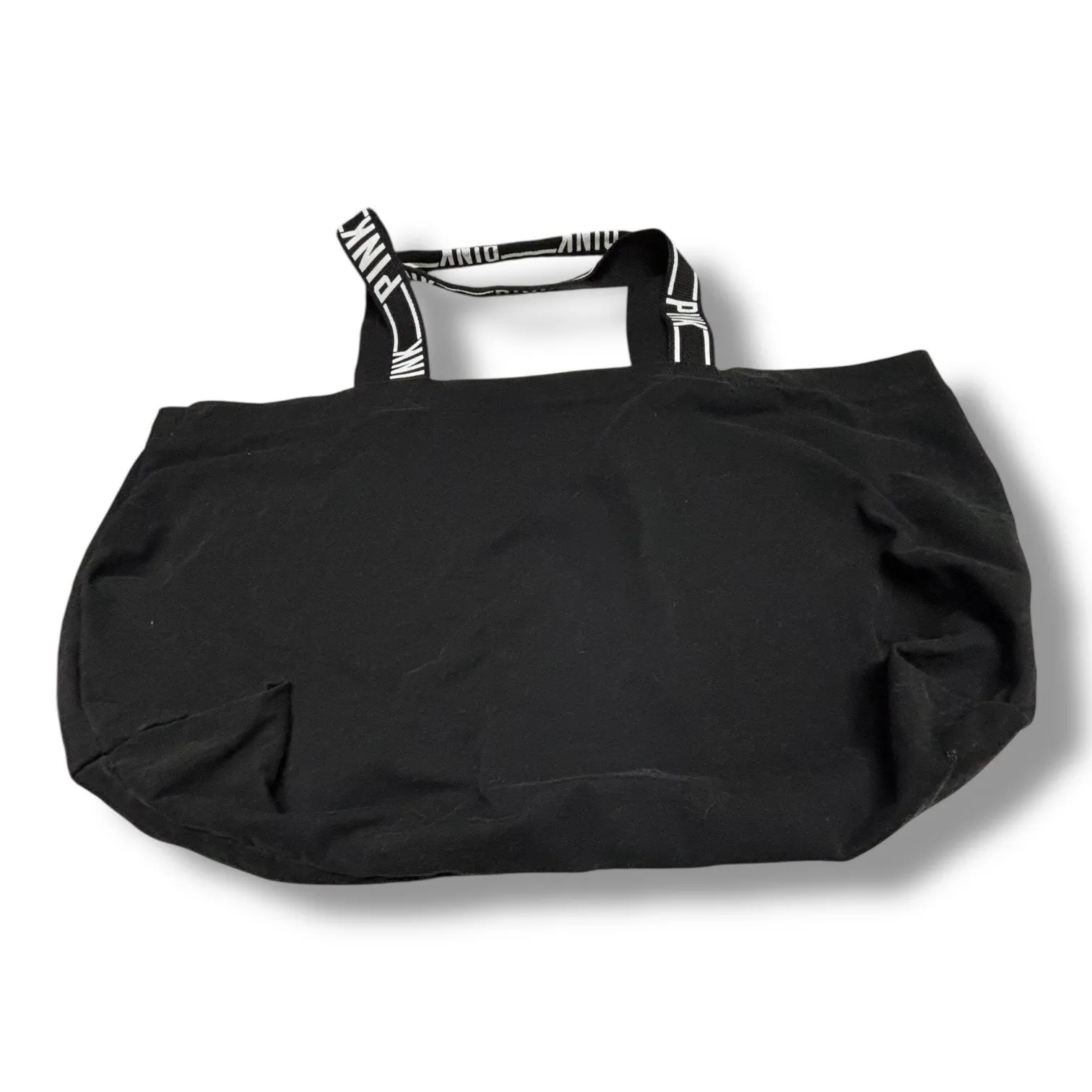 PINK Victoria's Secret Black White Canvas Tote Bag School Books Work Laptop‎ - Image 4