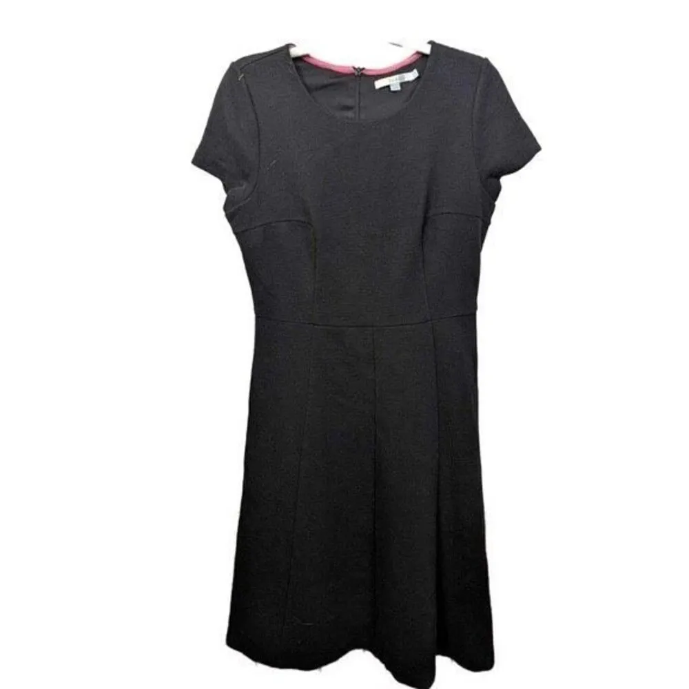 ✨BODEN Maggie Ottoman Day Sz 8R Dress Black Ribbed Fit & Flare WH975✨ - Image 4