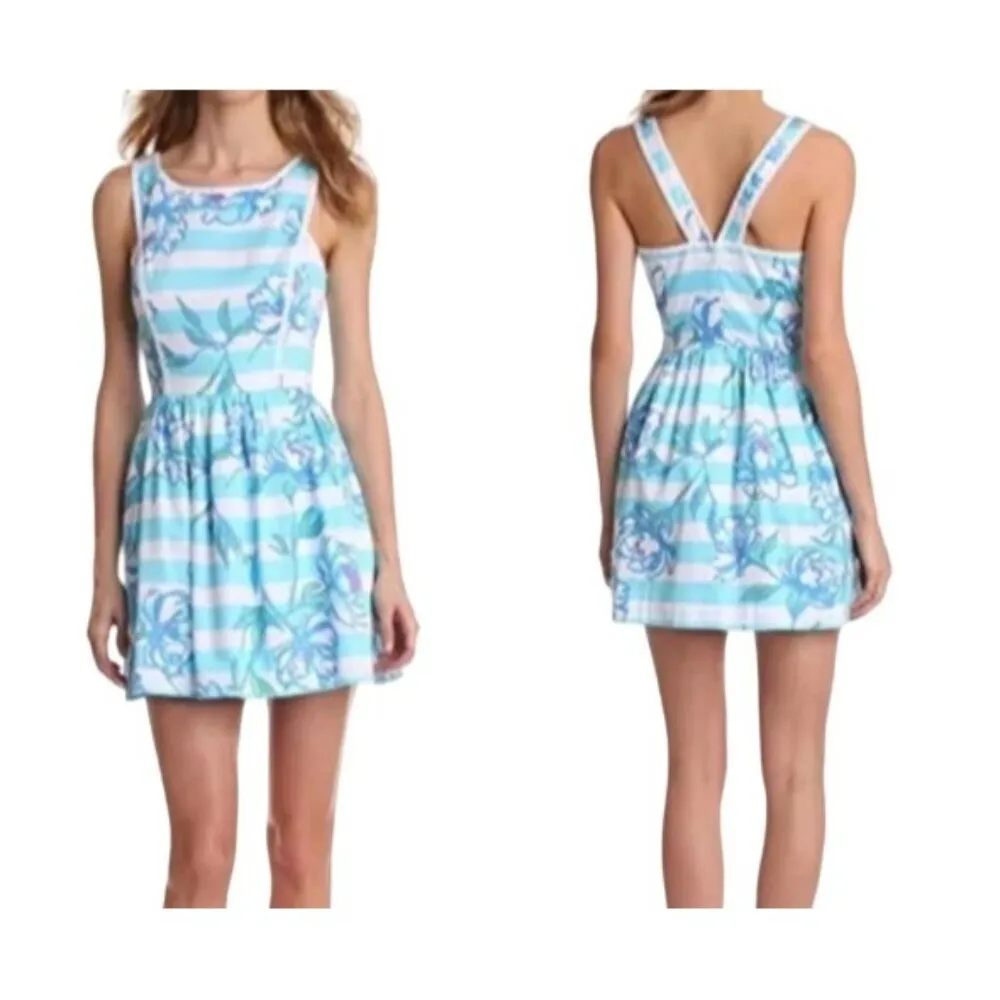 Lilly Pulitzer Womens Sandrine Dress Shorely Blue Sleeveless Size 4 - Image 4