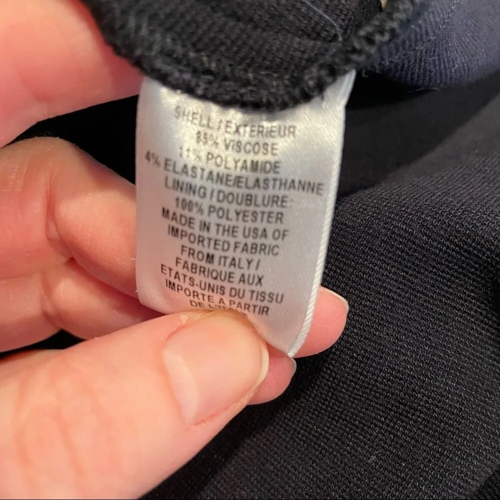 Milly Navy Blue Fit & Flare Mini Dress Womens XS Cap Sleeve Quiet Luxury Preppy - Image 7