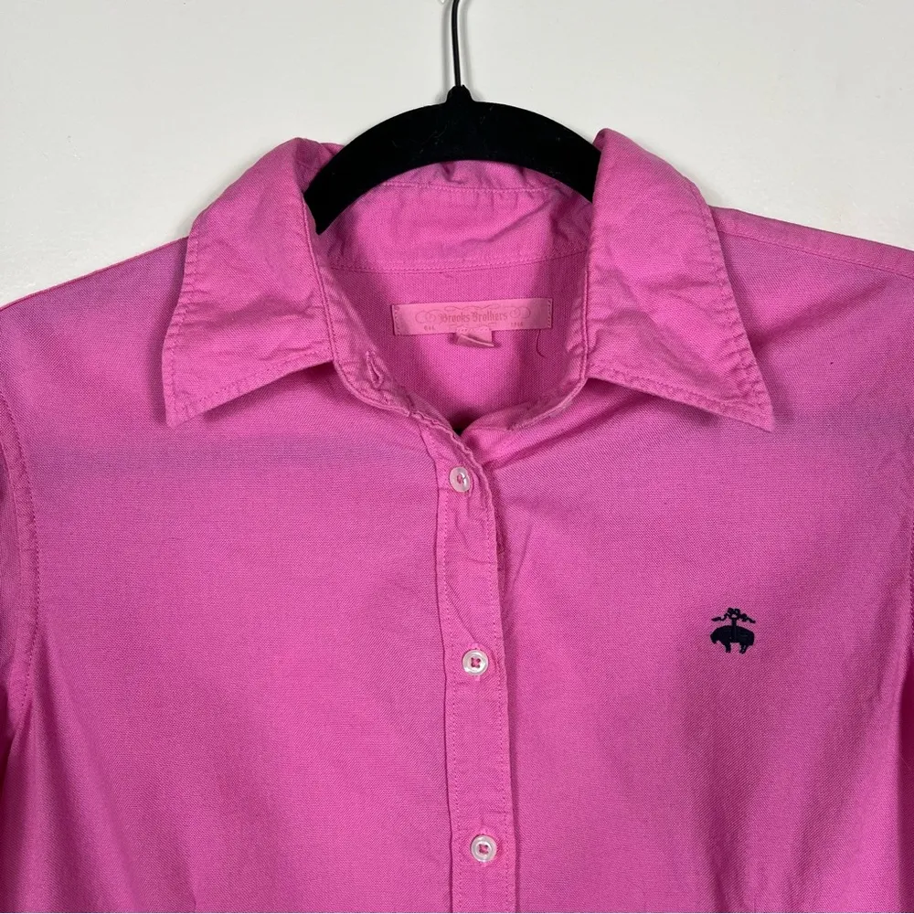 Brooks Brothers Tailored Button Down Shirt Size 8 Pink Preppy Academia Barbie - Image 7
