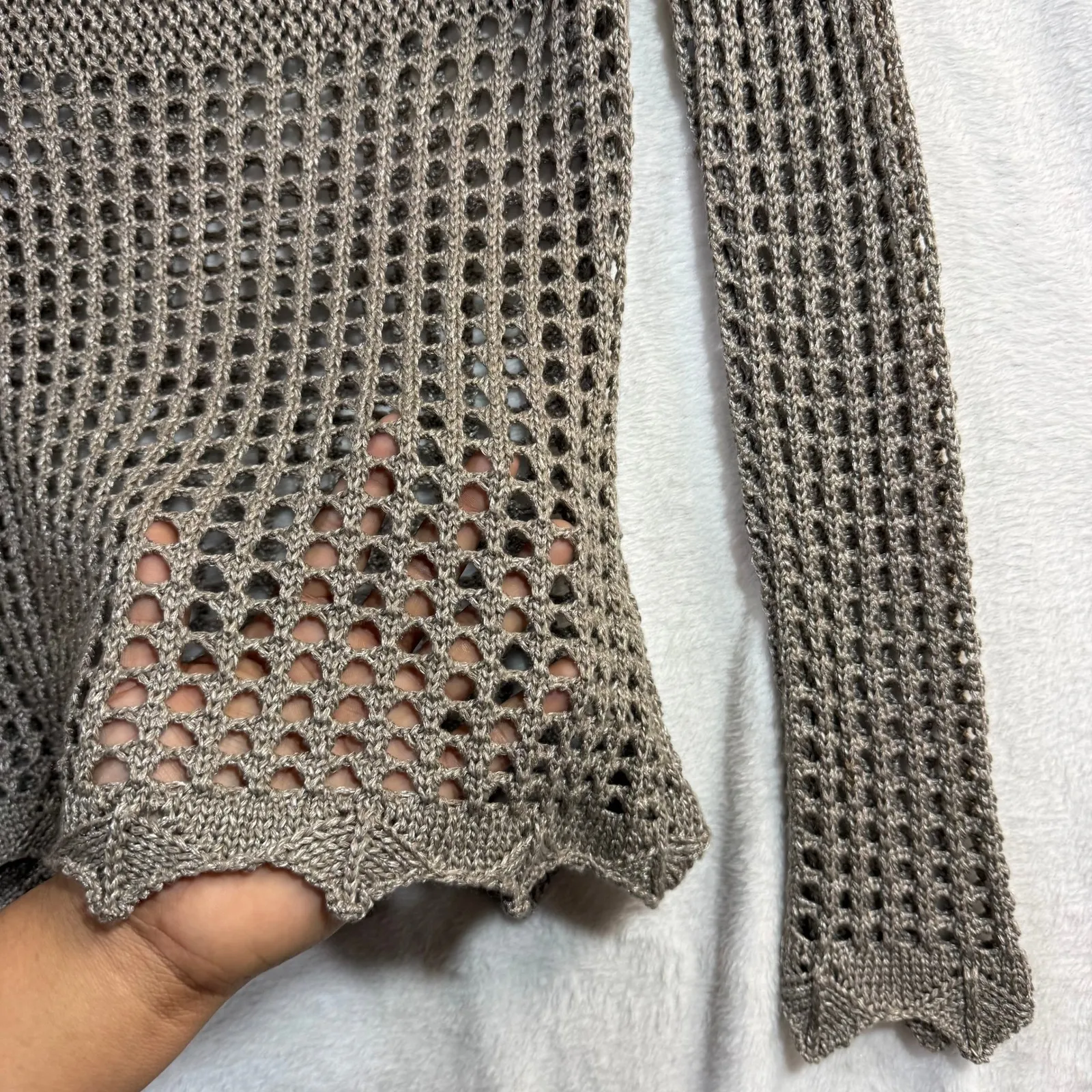 Harley-Davidson S Knit Mesh Top Brown Biker Fest Boho Grunge Layering Streetwear - Image 4