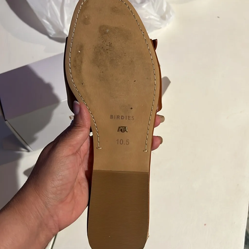 Birdies The Kiwi Cognac, Women's leather Slide Sandals size 10.5 - Image 10