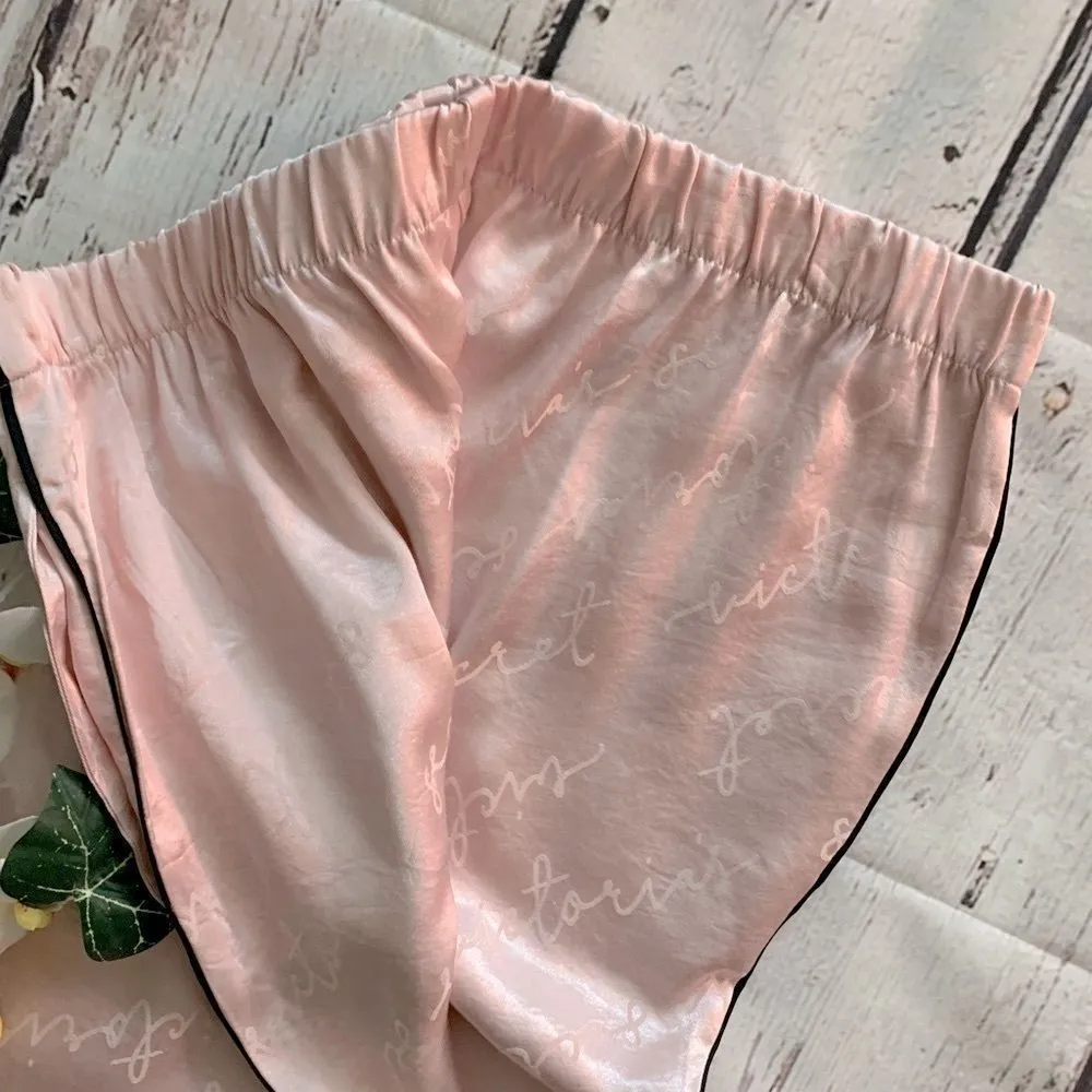 VICTORIAS Secret Wrap Front  Printed Satin Pajama - Image 8