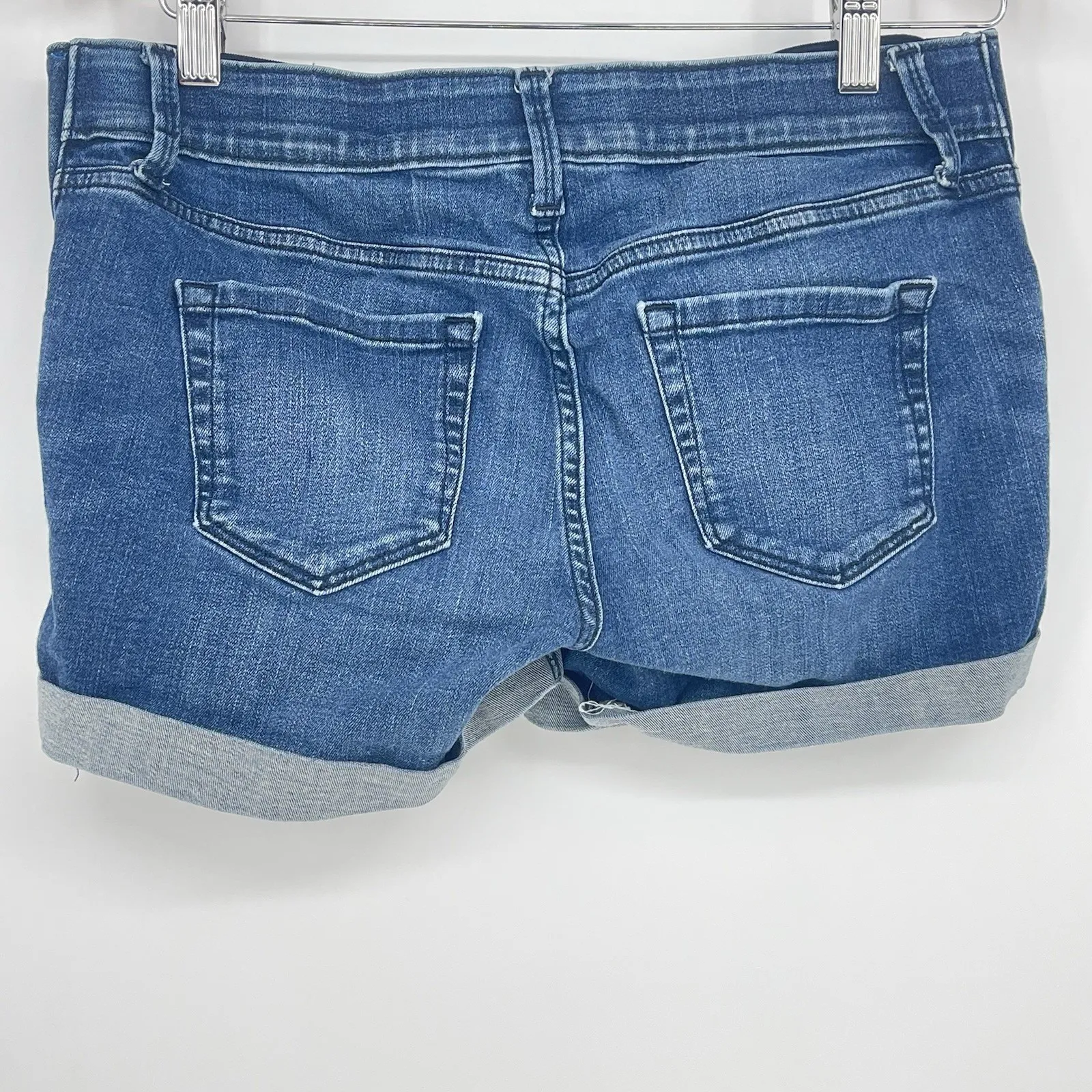 Isabel Maternity Sz 2 Midi Shorts Elastic Waist‎ 4" Inseam Pregnancy Blue Bag2 - Image 4