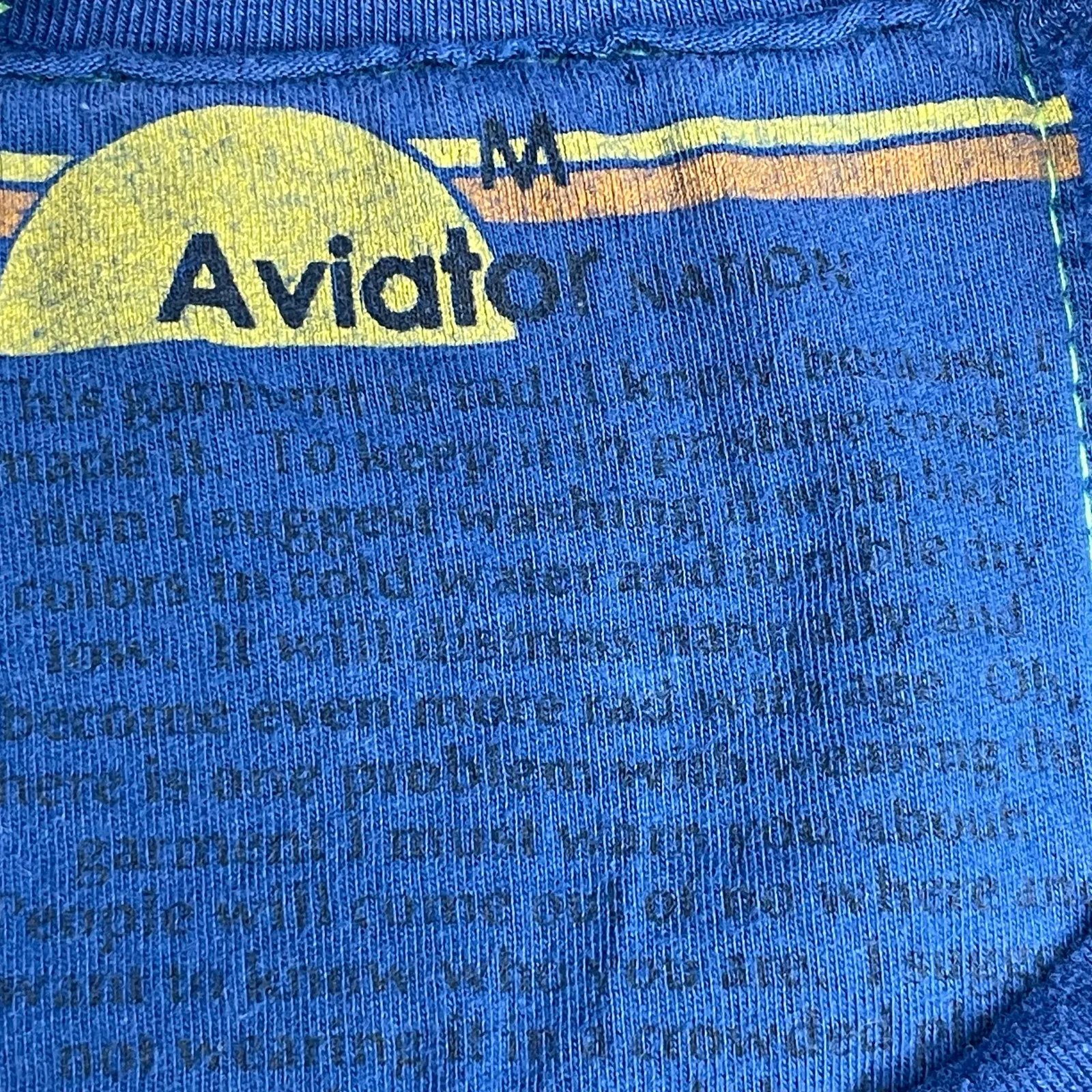 Aviator Nation x SoulCycle cropped crew sweatshirt Medium Blue smiley graphic - Image 3