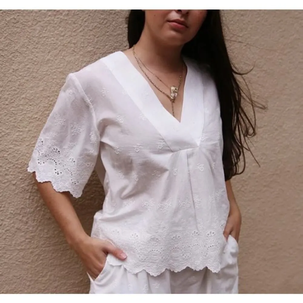 Trovata Neve Shirt, Broderie Anglaise Sz. M White Size M - Image 3
