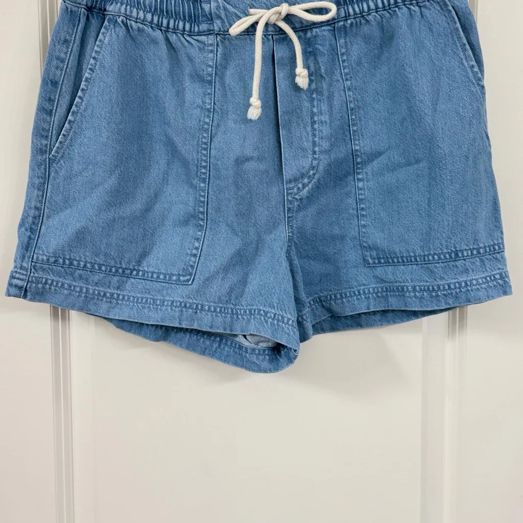 Z Supply Light Blue Jean Shorts with Drawstring - Image 2
