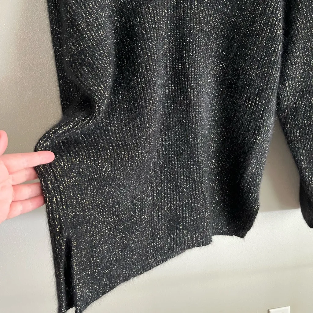 Vintage Rafaella Angora Blend Metallic Fuzzy V - Image 5