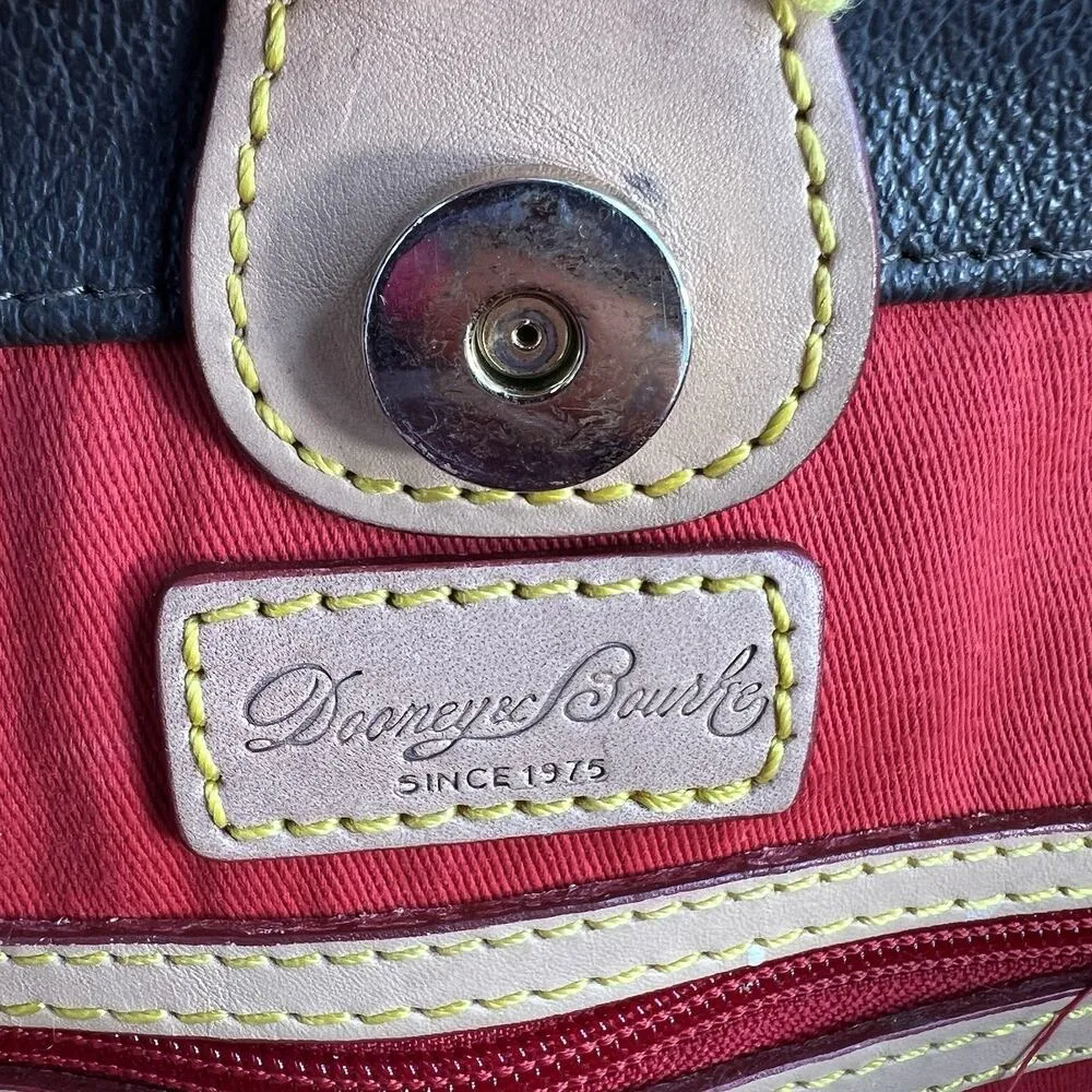 Dooney & Bourke Florentine Bailey Tote Bag Black Pebbled Leather Tassel Classic - Image 10