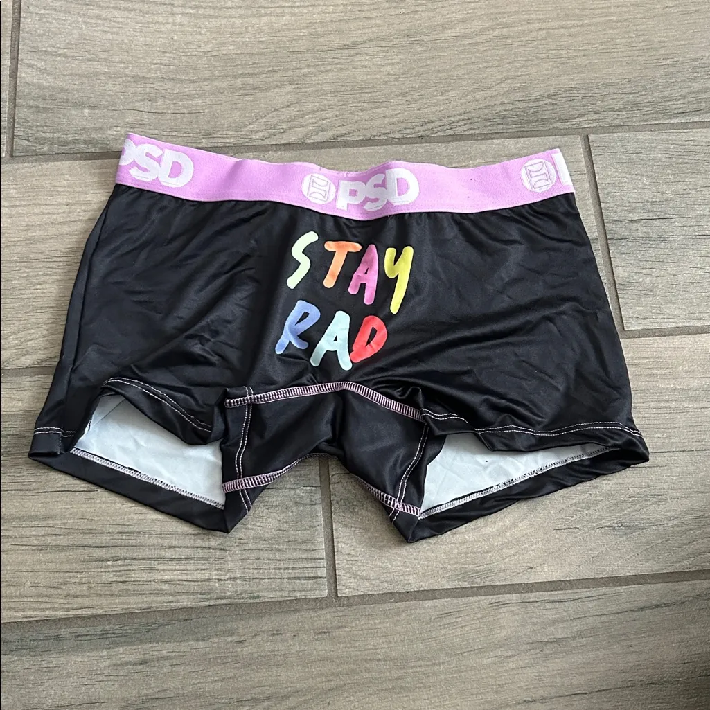 PSD Black Boxer Briefs with Multicolor 'Stay Rad' Print - Image 2