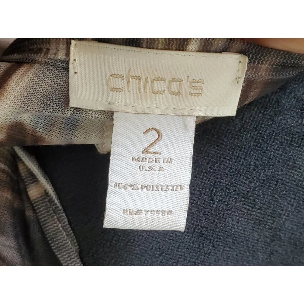 Chico's Womens Multi Beaded Polyester Long Sleeve Round Neck Blouse 2 Large - Image 8